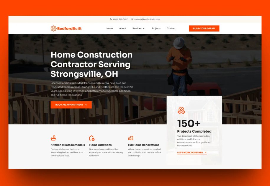 Bedford Built Website Mockup